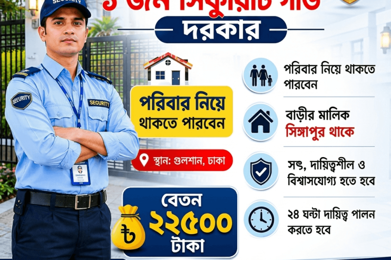 Need Security Guard for Home in Gulshan